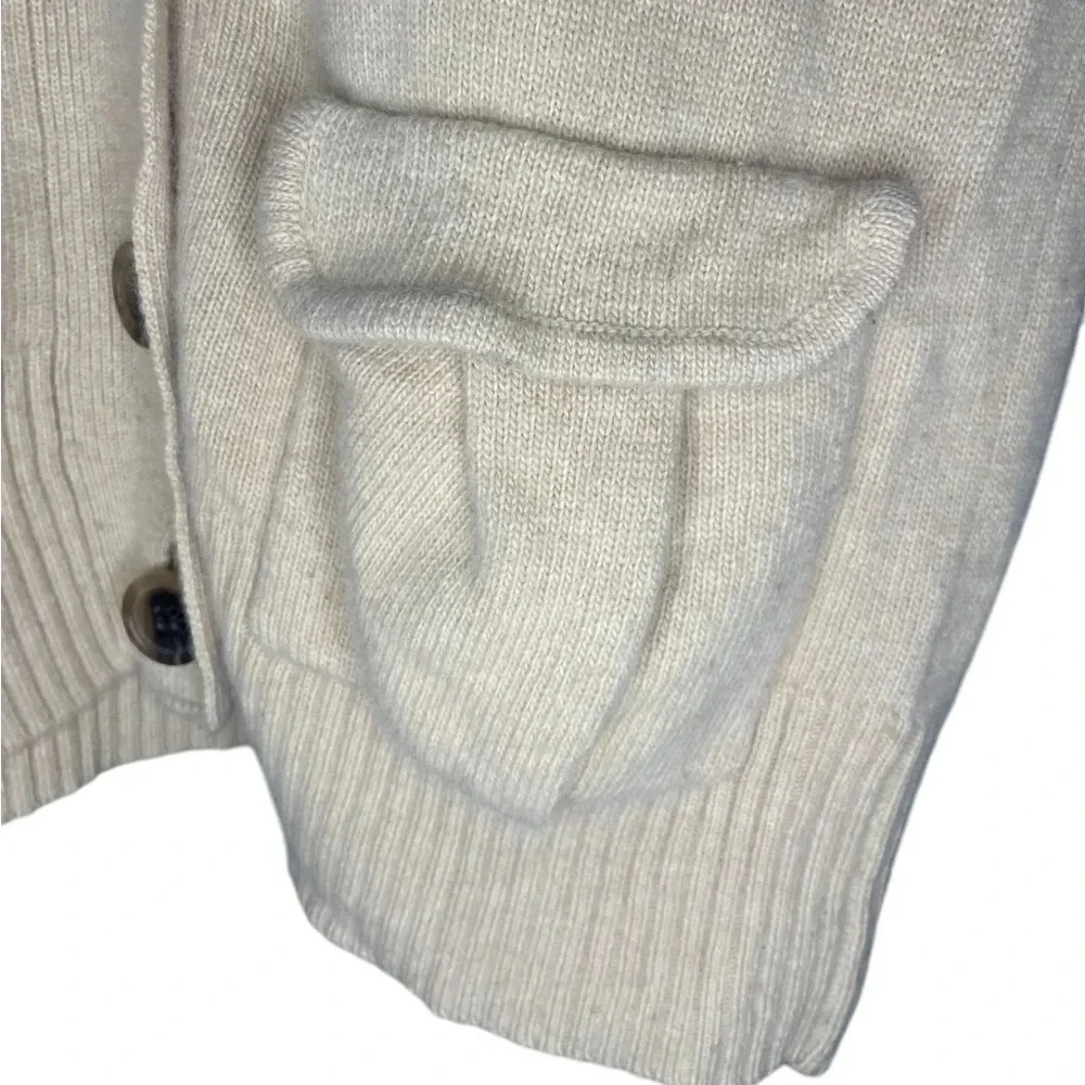J Crew Beige Button Up Wool Blend Cardigan Women’s Size Large Bohemian Preppy